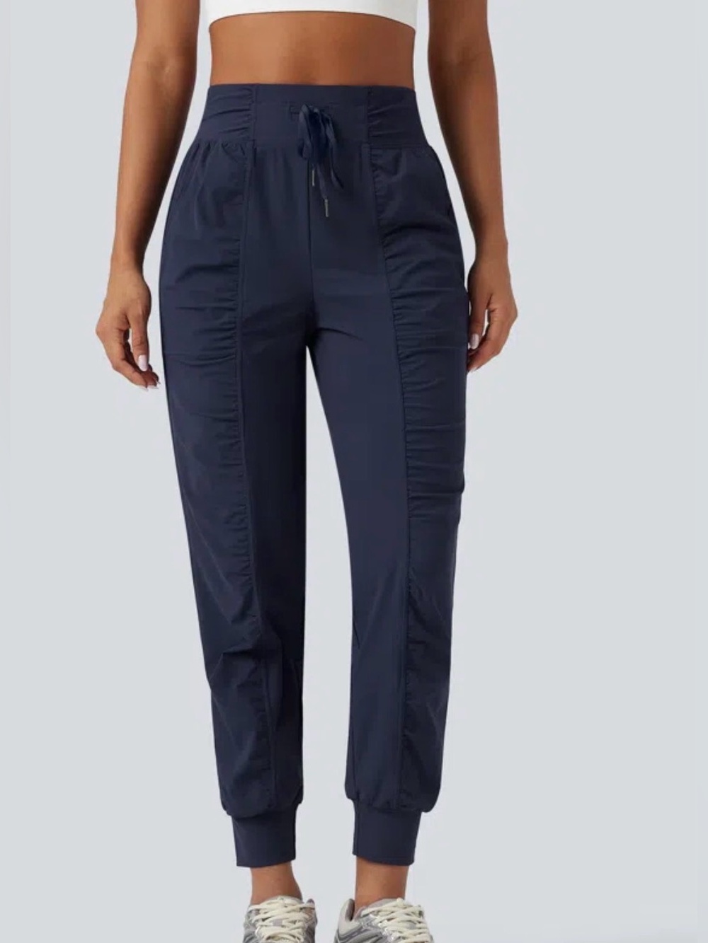 Halara High Waisted Drawstring Ruched Tapered Quick Dry Cool Touch Dance Joggers